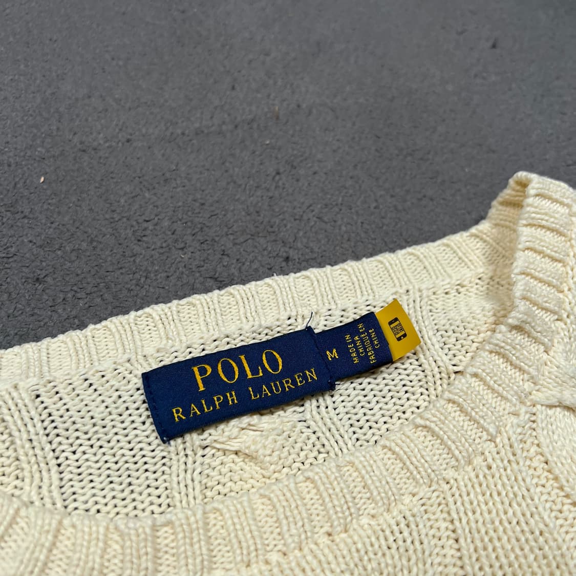 폴로 QR 아이보리 꽈배기 니트 상품이미지4