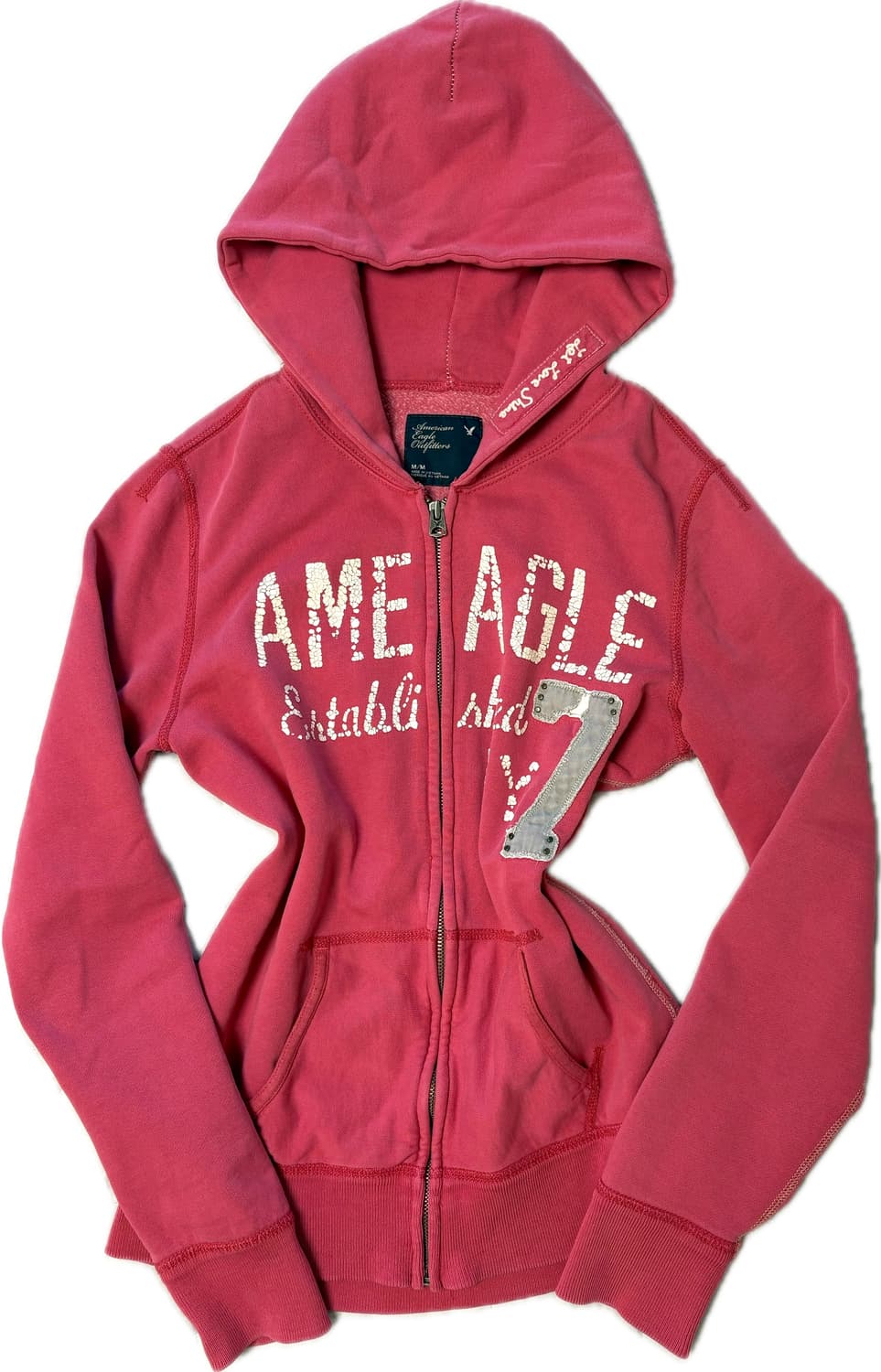 아메리칸이글 기모 후드집업 핑크 M 상품이미지2