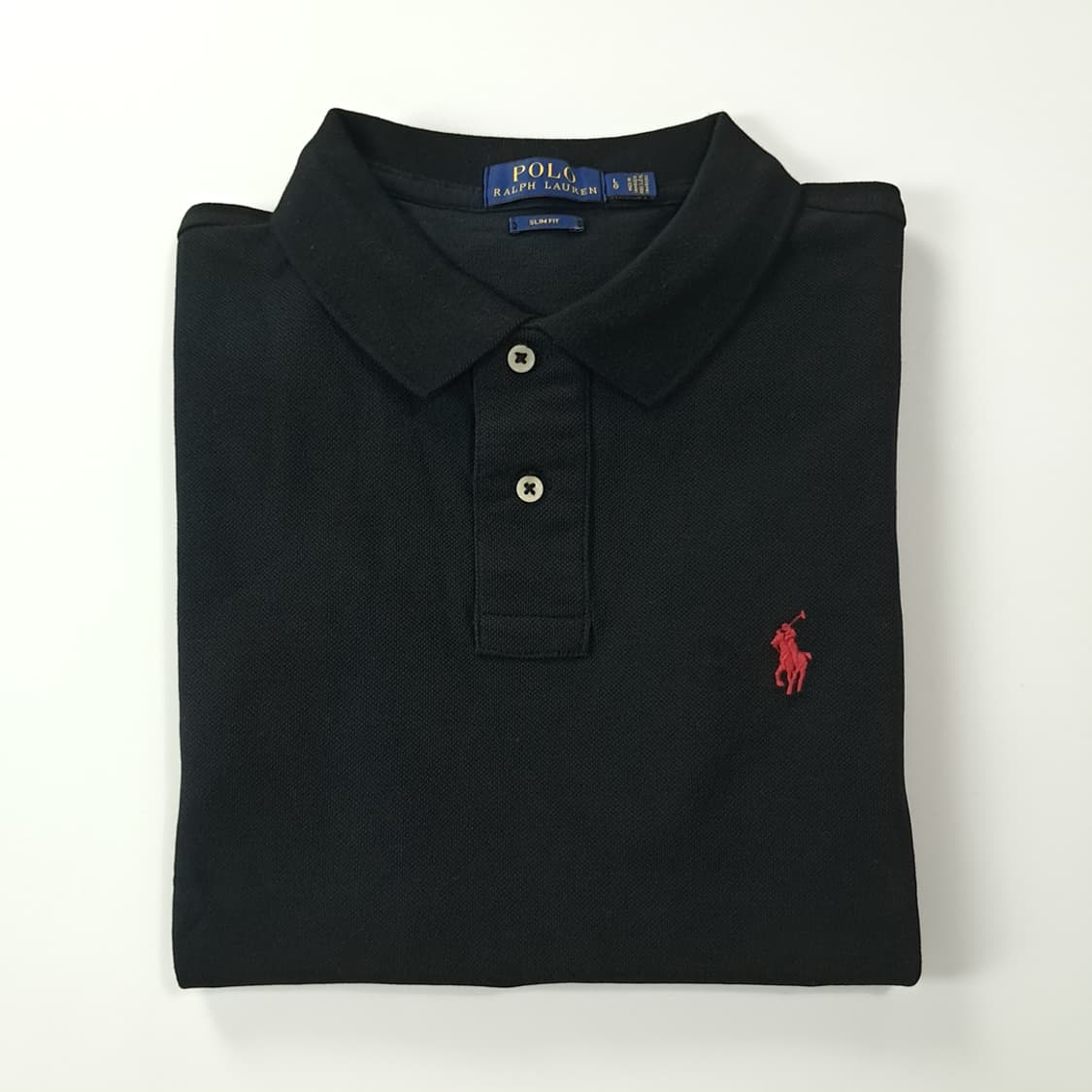 CK381 L 폴로 슬림핏 레드포니 블랙 칼라 반팔 티셔츠 상품이미지7