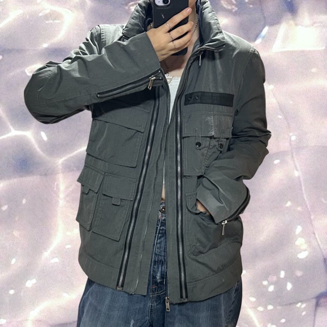 솔리드옴므 우영미 멀티포켓 자켓 집업 점퍼 챠콜 그레이 110 상품이미지3