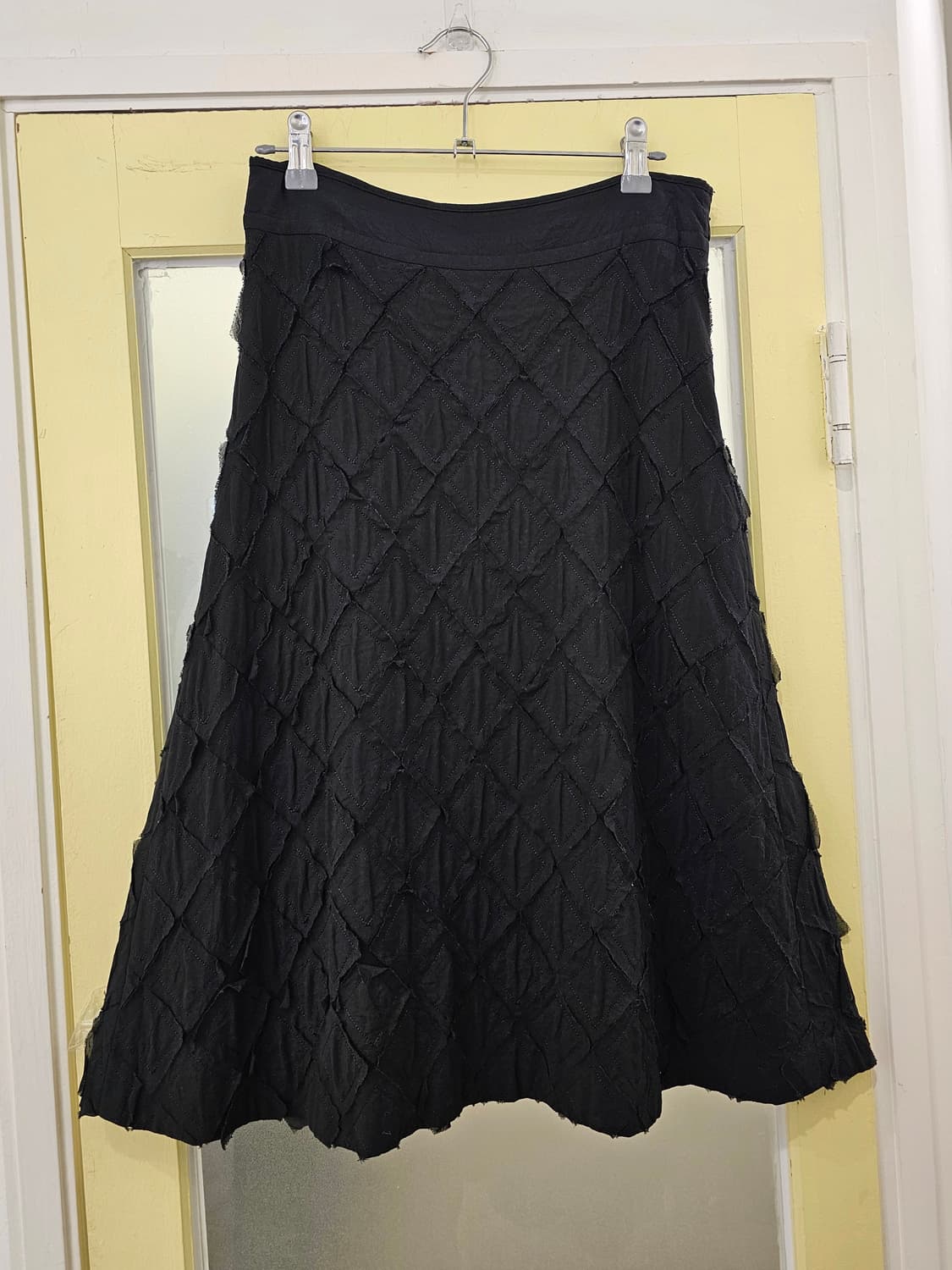 Masahiro Miyazaki 블랙 아가일 절개 미디스커트 상품이미지6