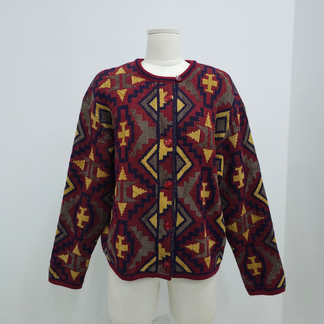 일본산 에스닉 패턴 니트 가디건 상품이미지1