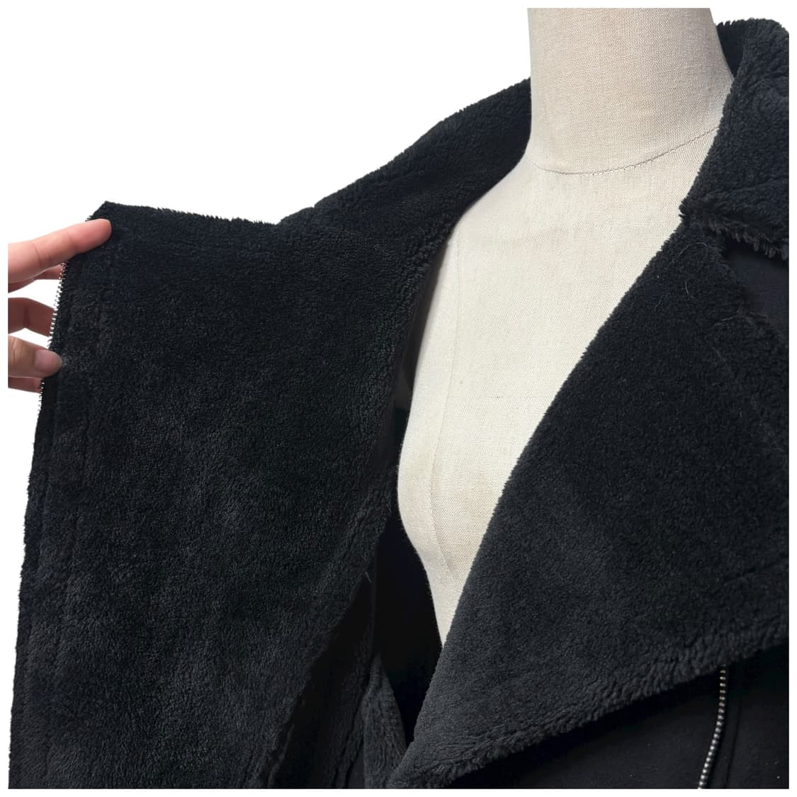 3680 블랙 안감퍼 버클 무스탕 자켓 코트 상품이미지4