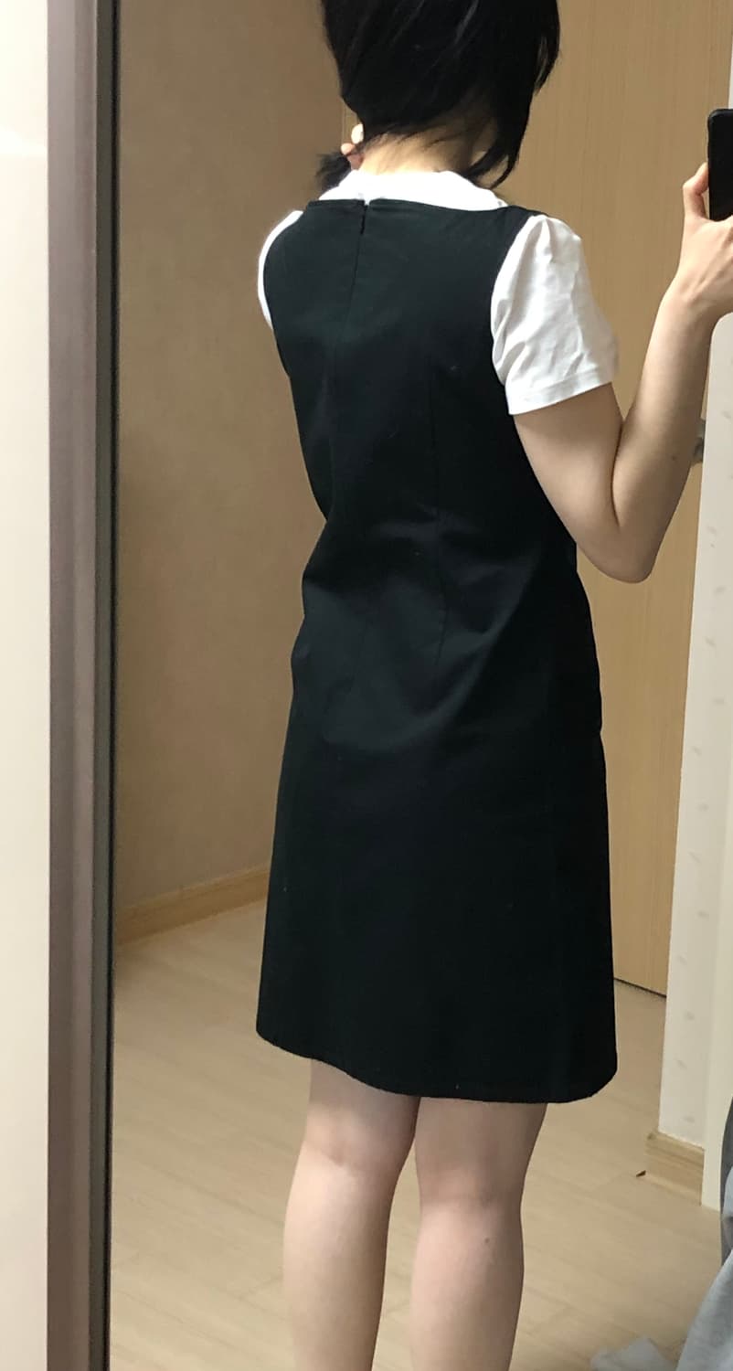 38 mk michel klein 블랙 핀턱 코튼 미디 원피스 상품이미지4