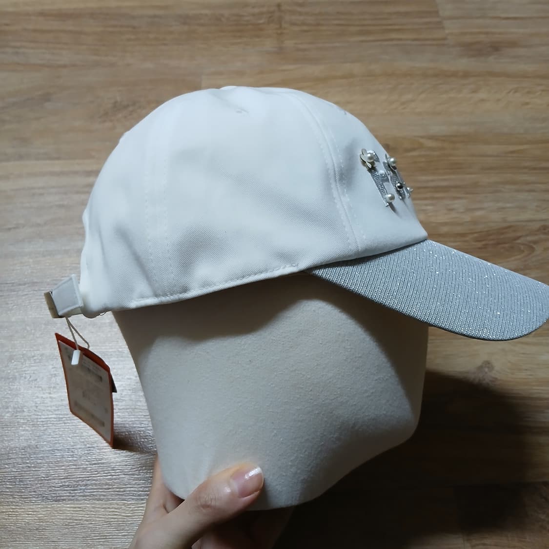 택붙은 미사용 FANTOM 골프 팬텀 반짝이 진주 볼캡 모자 상품이미지4