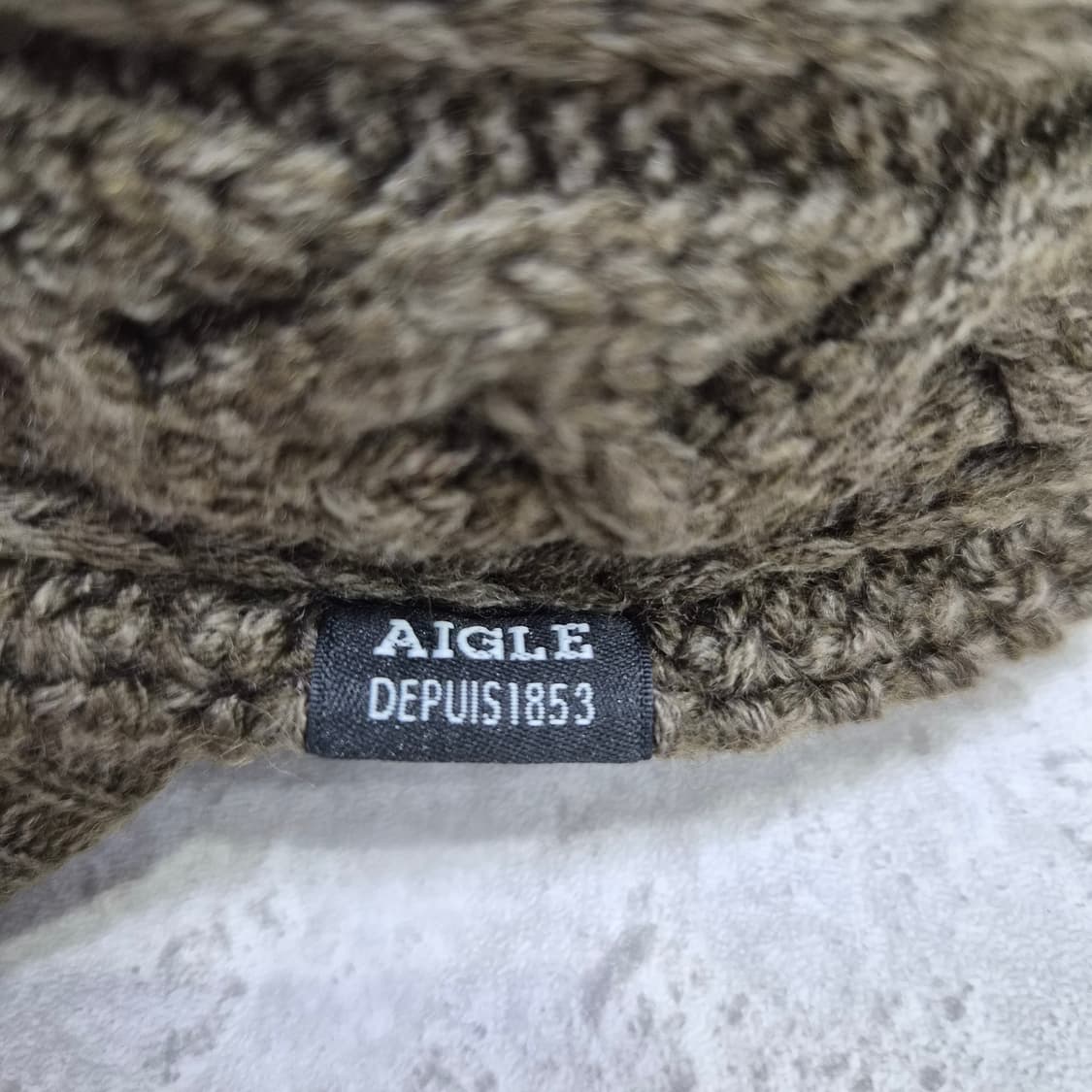 AIGLE 카키 울 니트 챙모자 상품이미지6