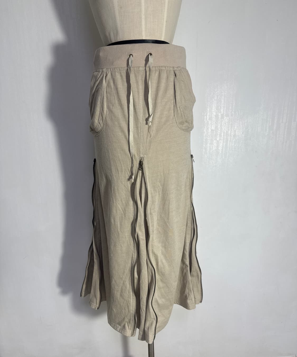 Mink mossi 지퍼 플레어 스커트 goa lgb y2k 밀리터리 상품이미지3