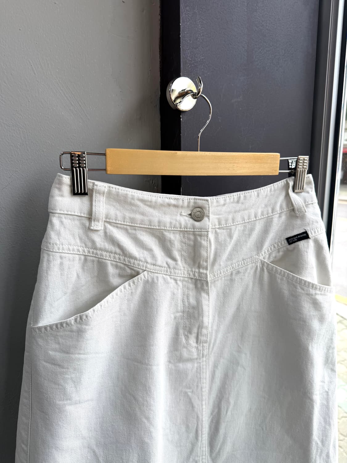 .64/ 시스템 23FW 화이트 코튼 스커트 상품이미지3