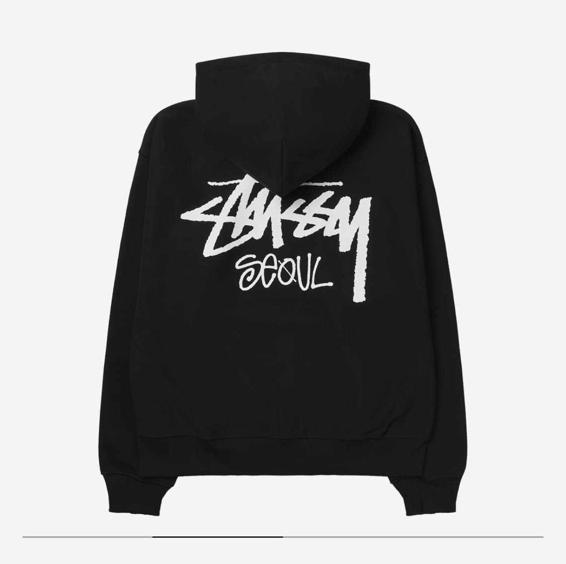 스투시 스탁 서울 2023 후드 집업 블랙 상품이미지2