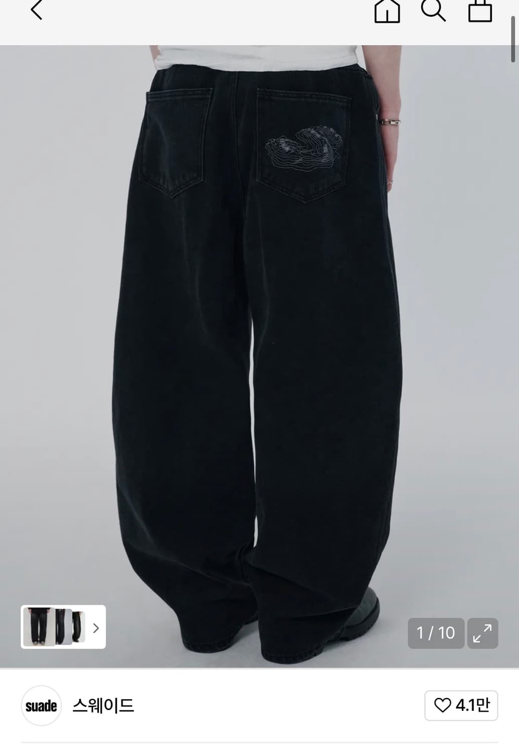 스웨이드 CONTOUR POCKET DENIM [BLACK] 상품이미지3