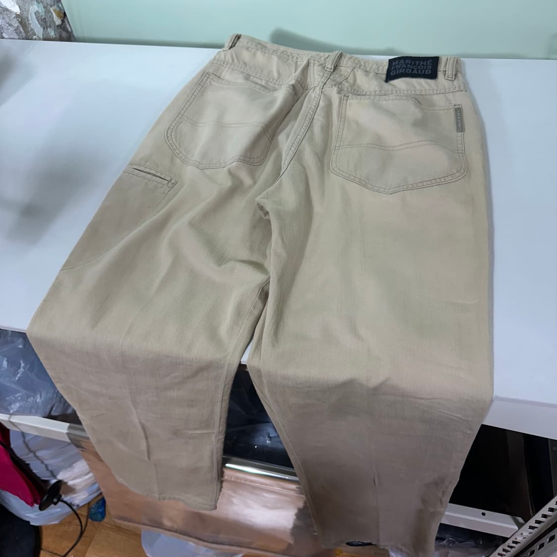 L 마리떼프랑소와저버 90‘s 베이지 세미와이드 하이웨스트 코튼팬츠 상품이미지8