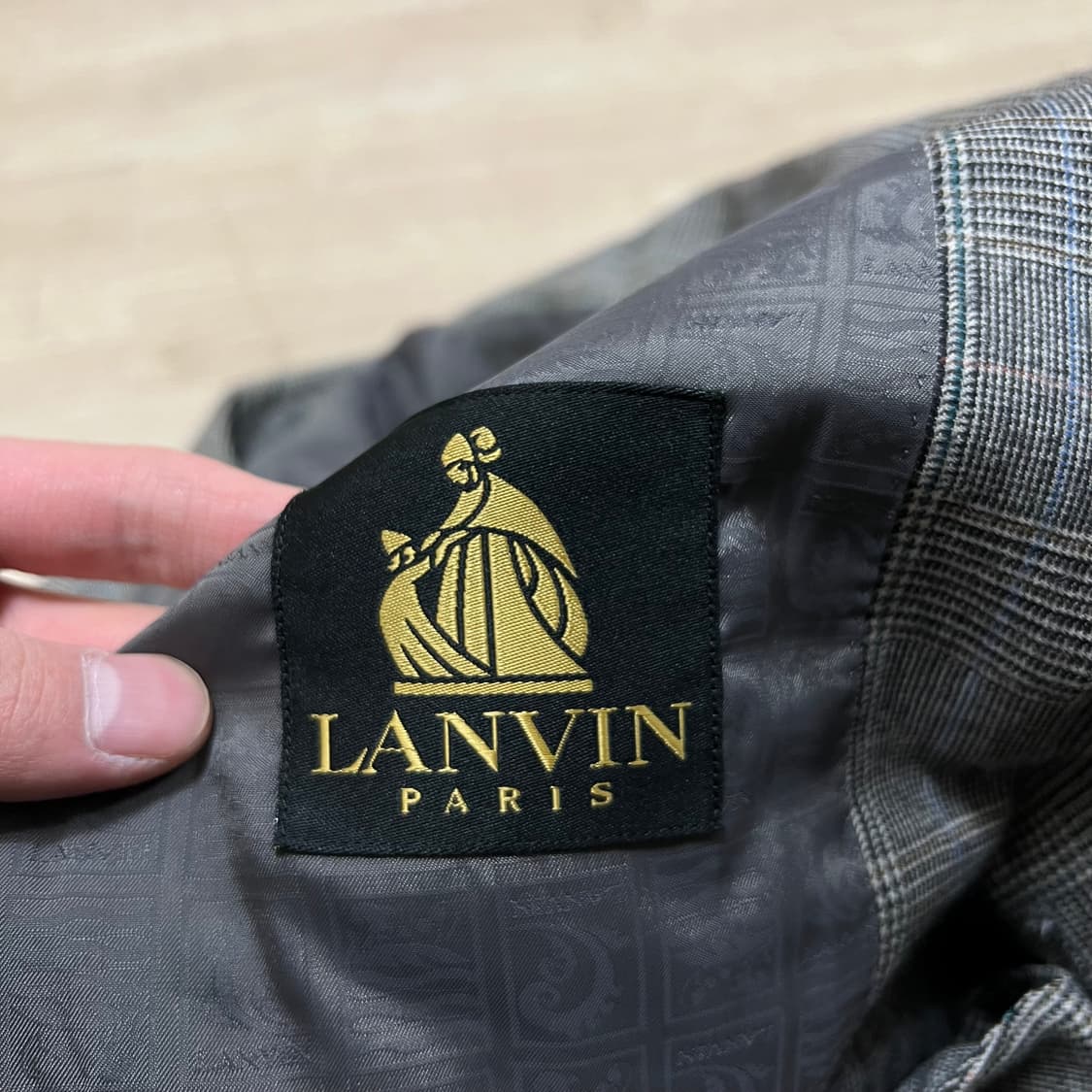 랑방 파리스 체크 실글 테일러드 블레이저 정장자켓 [그레이] M/95 상품이미지4