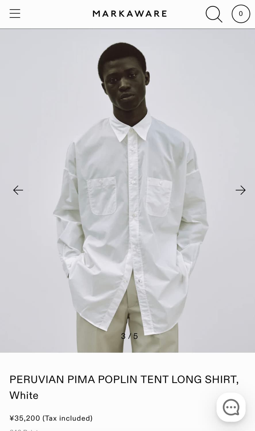 [4]마카웨어 markaware 텐트 셔츠 화이트 상품이미지2