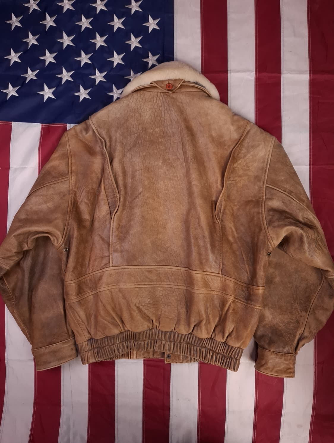 90's 일본판 리얼레더 밀리터리 항공자켓 상품이미지6