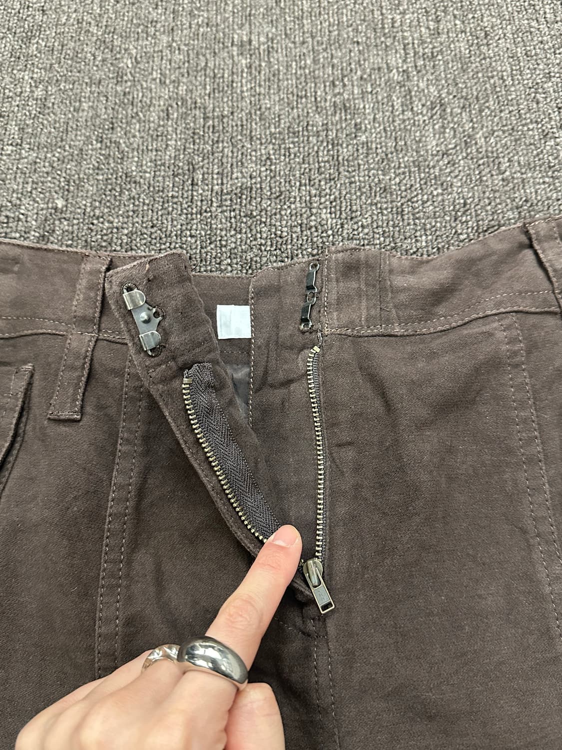 40)Japanese vintage 브라운 카고 미디 스커트 상품이미지3