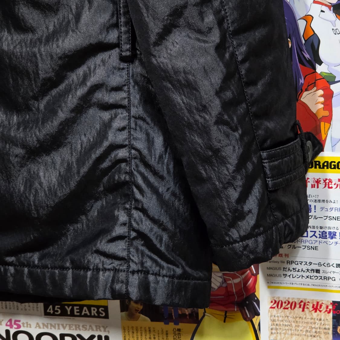 빈티지 유광 코팅 하이넥 블랙 패디드 점퍼 상품이미지7