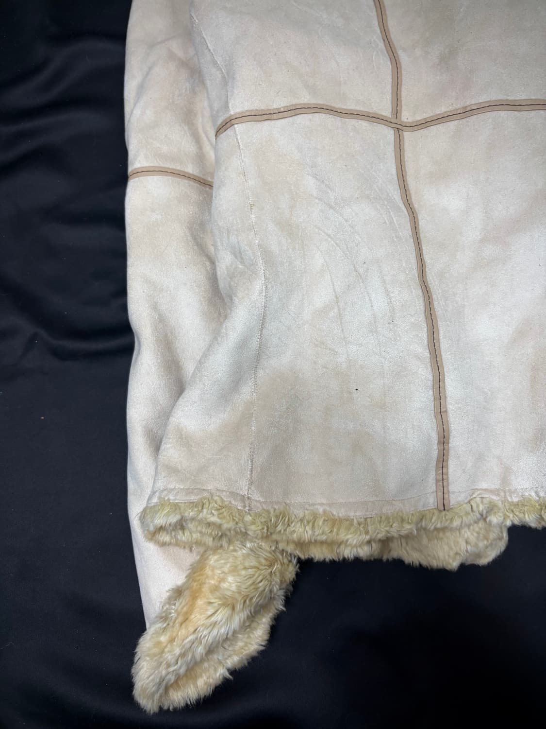 Beige Fur Trimming Ivory Simple Jacket 상품이미지8