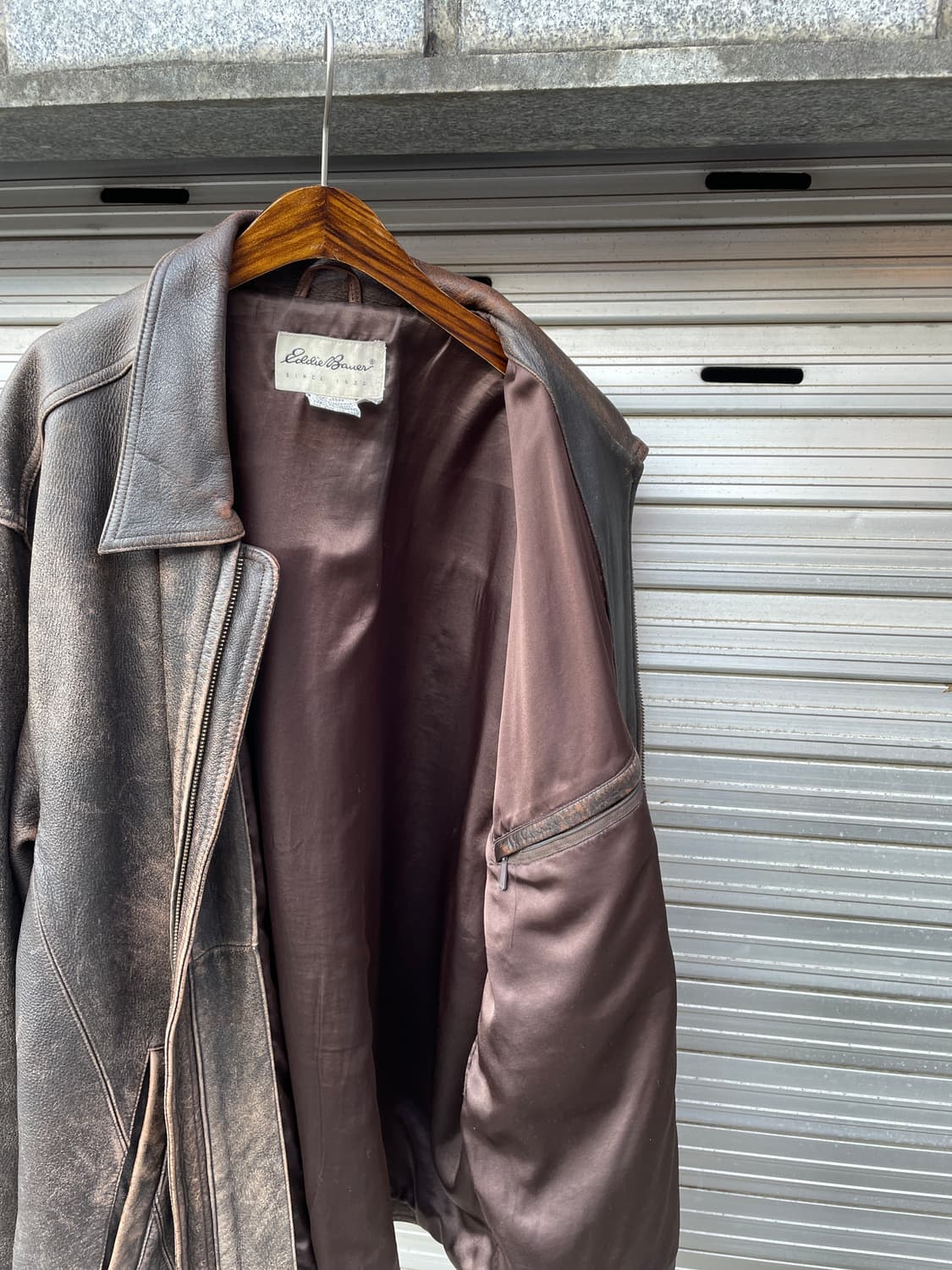 90s Eddie Bauer Distressed Leather Jk 상품이미지5