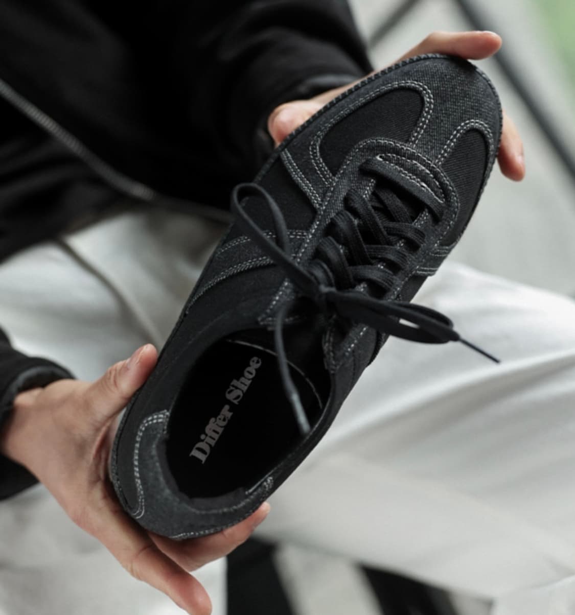 (새상품) 디퍼슈 쿠바 스니커즈 7cm 투톤블랙데님 250 상품이미지4