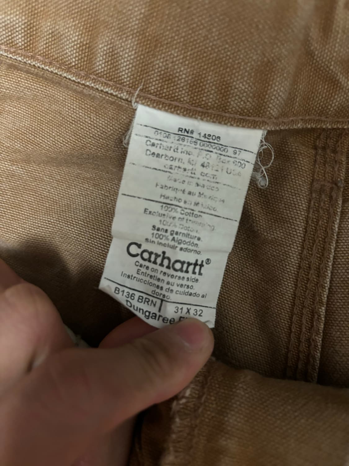 빈티지 칼하트 더블니탄 팬츠 탄 컬러 31 사이즈 상품이미지3