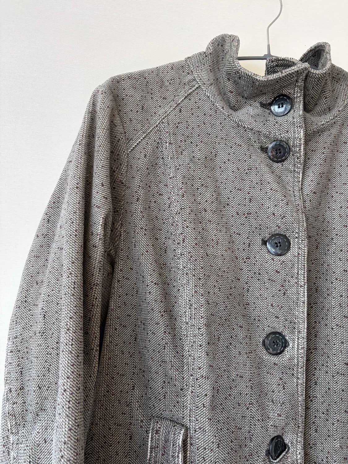 그레이&블랙 도트 발마칸 코트 상품이미지3