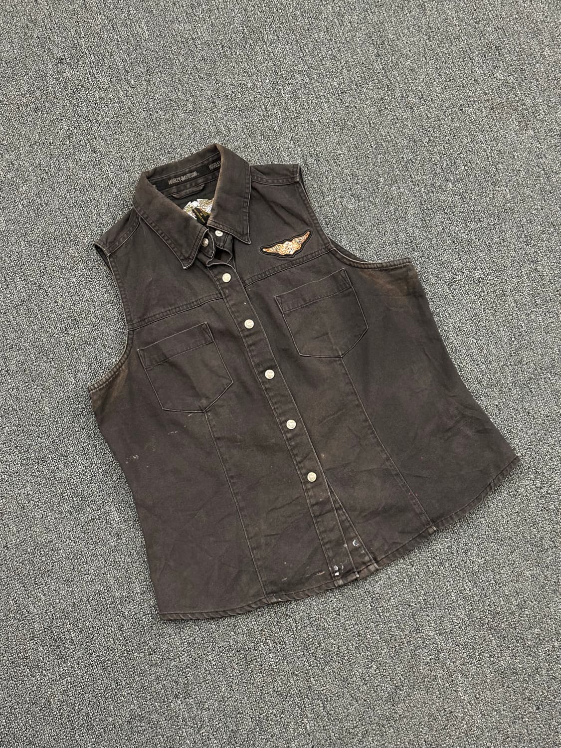 M)할리데이비슨 빈티지 여성 조끼베스트 셔츠 상품이미지1