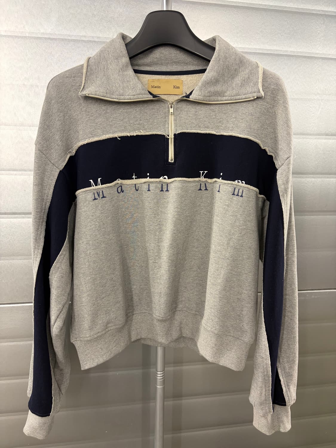 Matin Kim logo half zip sweatshirt S 상품이미지2