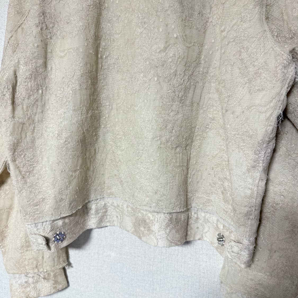 [S]미도리카와 22SS 컷오프 오간자 플라워 레이스 블루종 상품이미지9