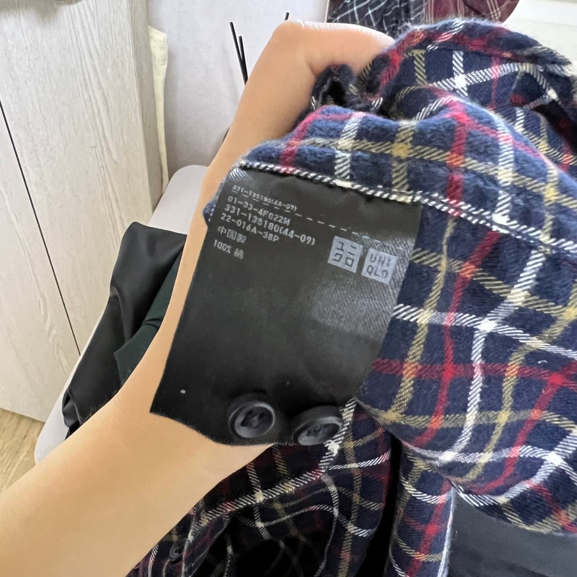 일본빈티지 유니클로 체크남방 XL 상품이미지5