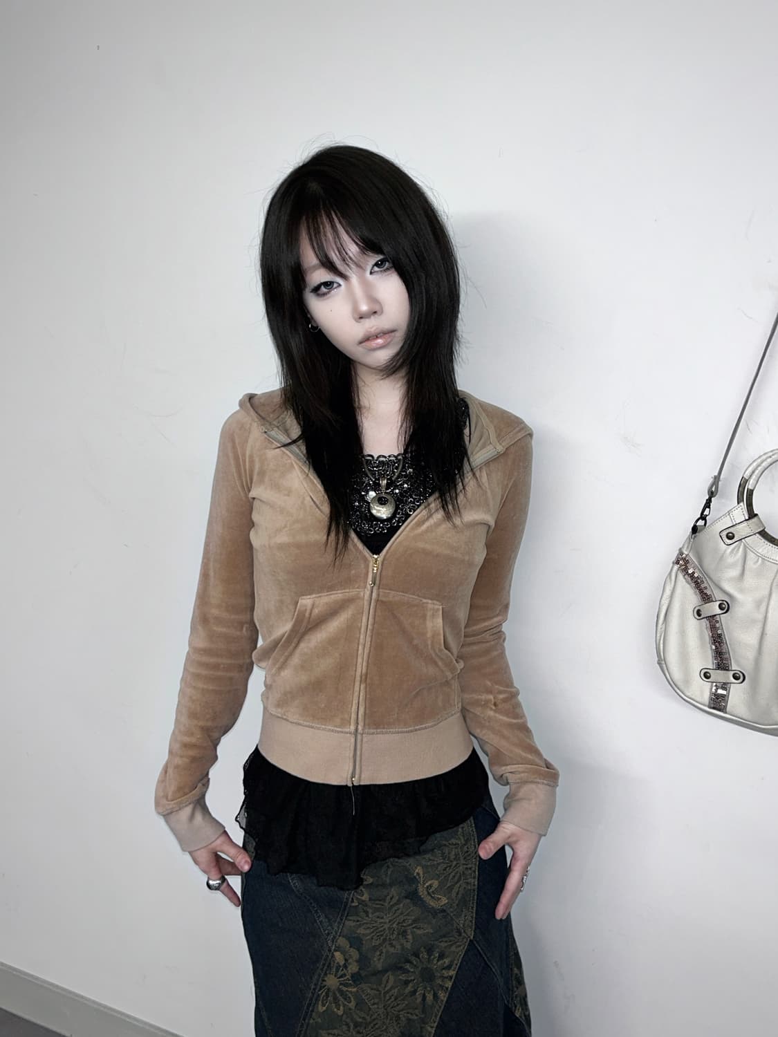 쥬시 꾸뛰르 러브 하와이 벨루어 후드 집업 상품이미지1