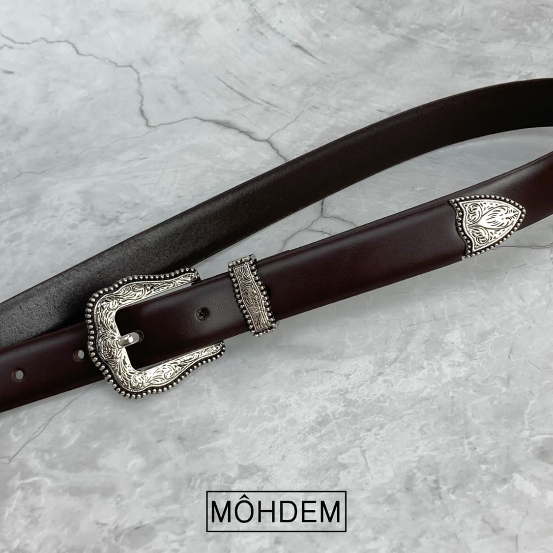 [Uinsex] 클래식 웨스턴 이태리가죽 벨트 브라운 상품이미지3