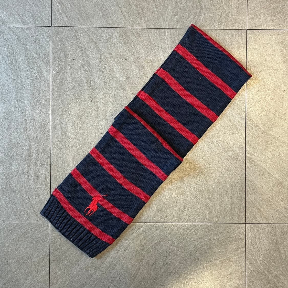 폴로 국내 매장 정품 코튼, 울 스트라이프 머플러 상품이미지1