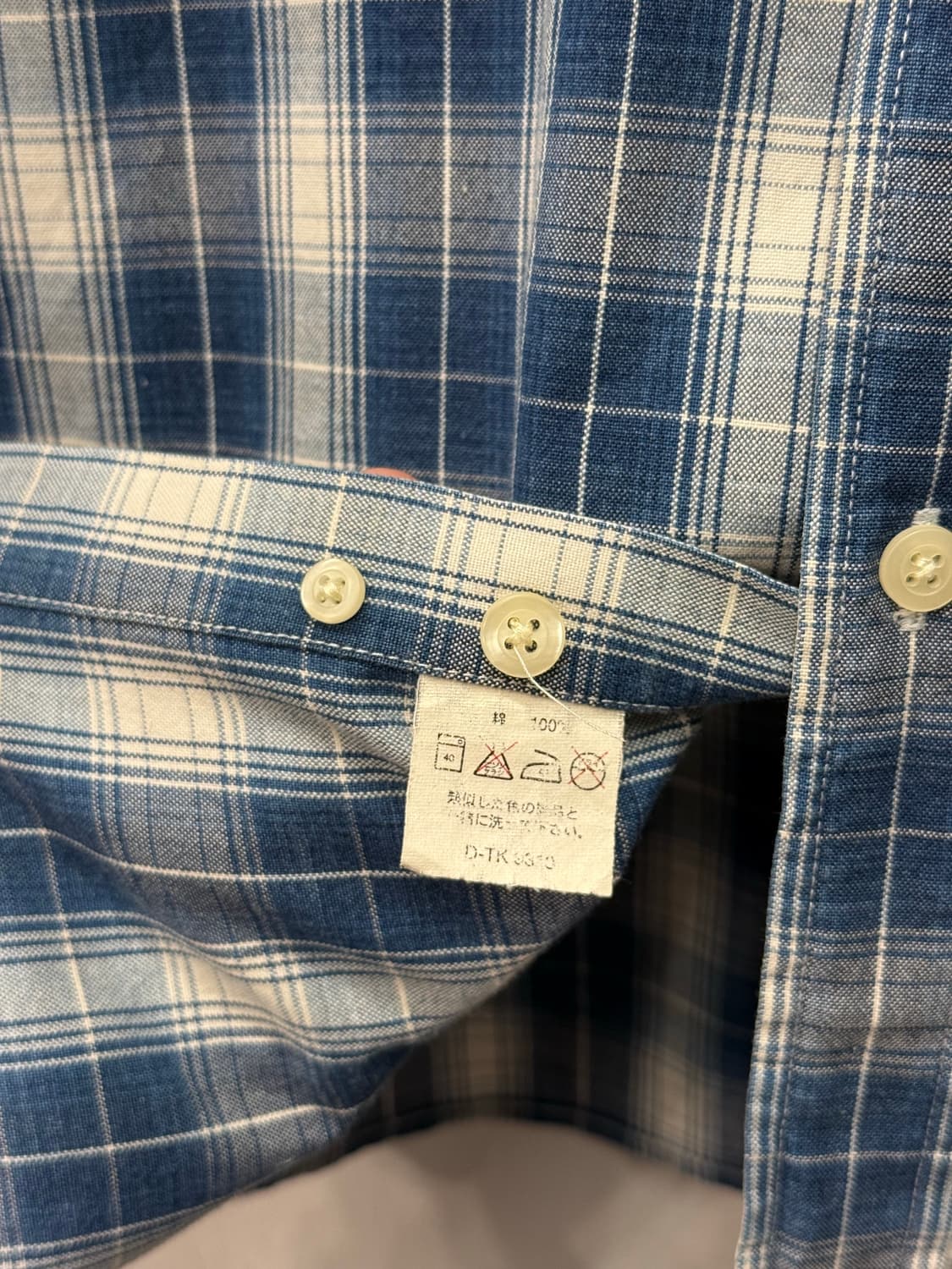 Old GAP Blue Plaid Button-Down Shirt 상품이미지8