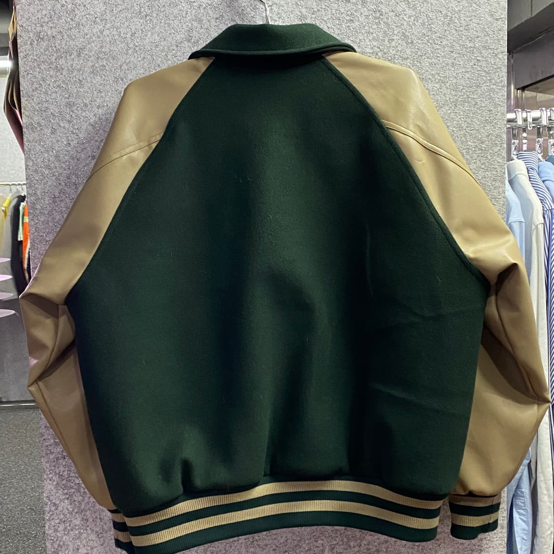 빈티지 레더 배색 모직 바시티 자켓 B3107 상품이미지3