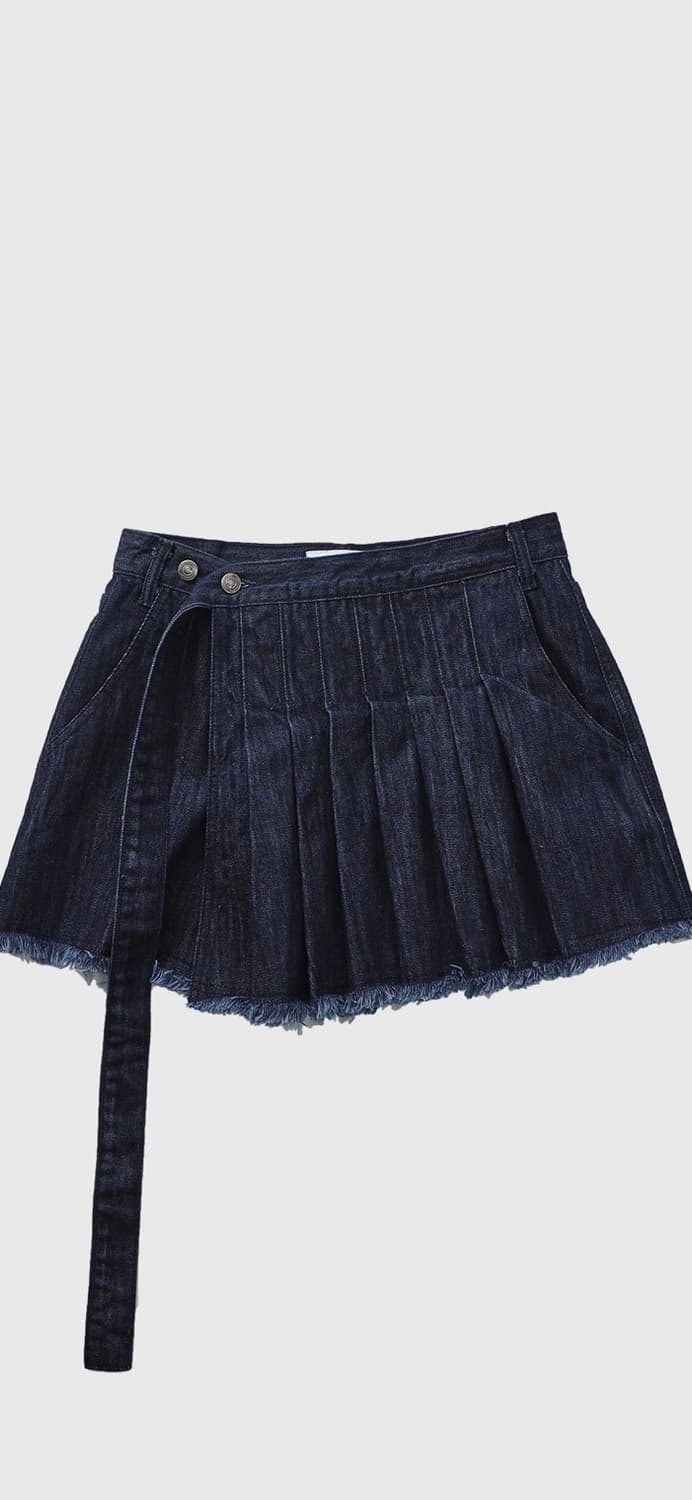 999휴머니티 벨티드 레이어드 데님스커트 상품이미지4