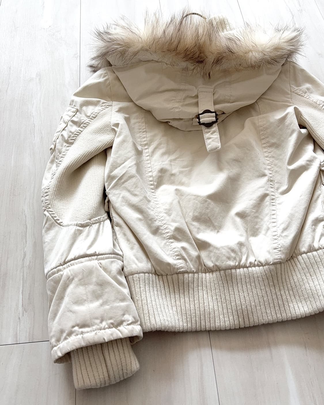 OZOC y2k ivory 2way zip-up crop jacket 상품이미지10