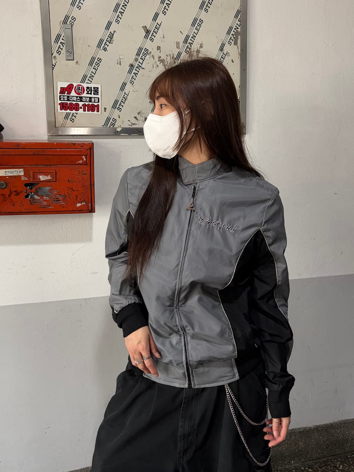 90s HONDA 레이싱 그레이 윈드브레이커 jk 상품이미지1