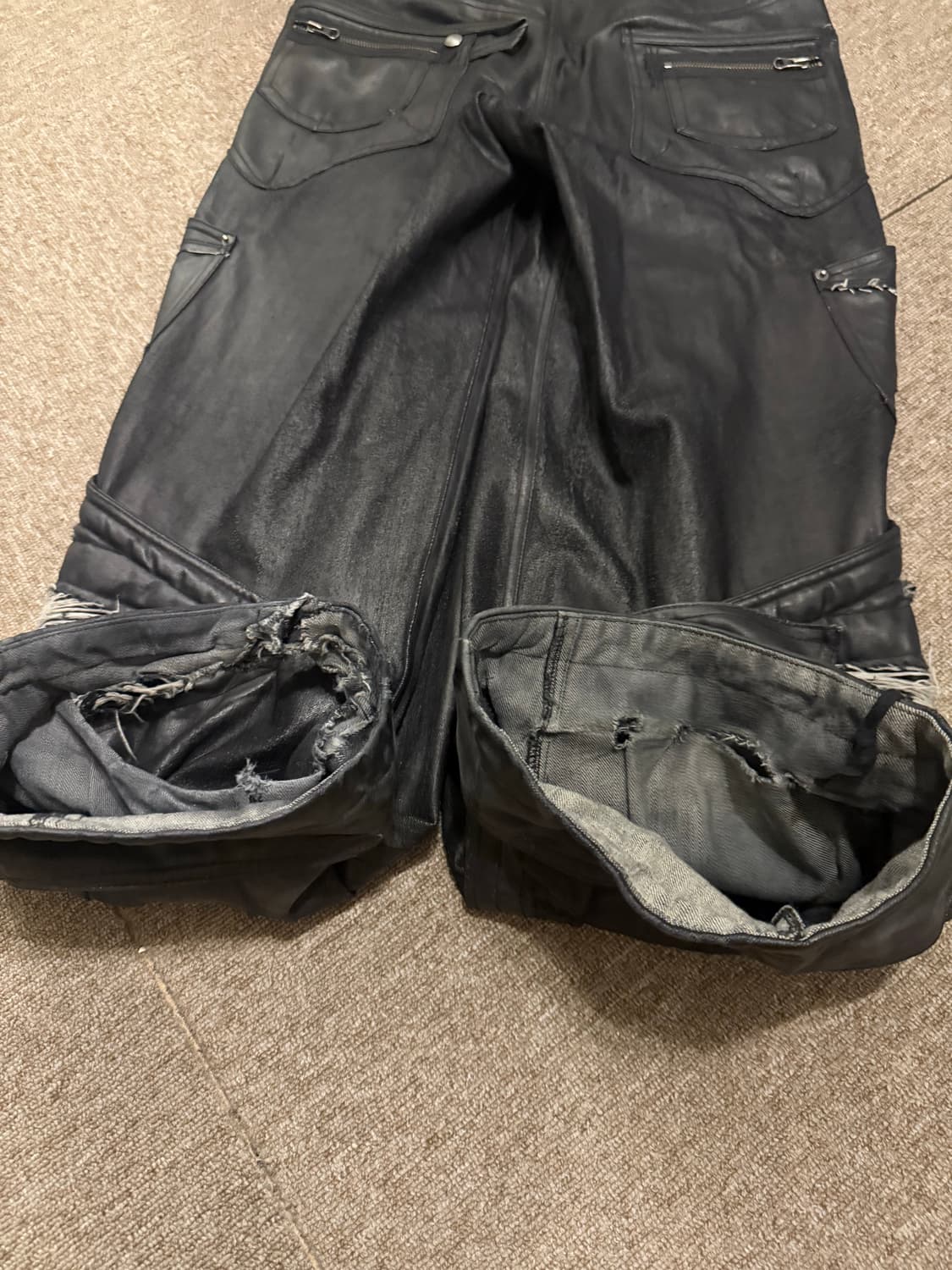 aesynctx scar wide pants leather(S) 상품이미지7