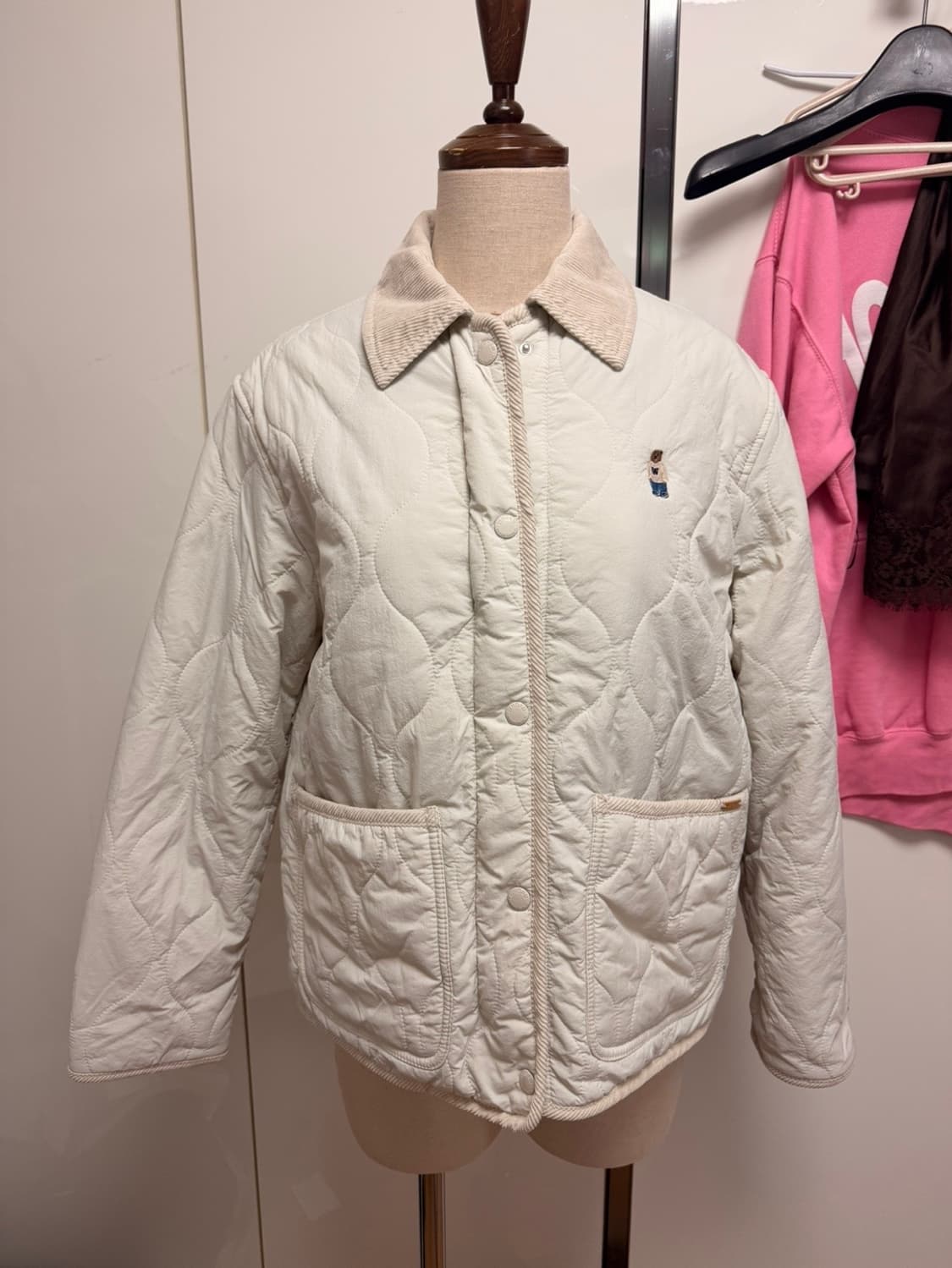 후아유 스티브 퀼팅 자켓 아이보리 경량패딩 간절기아우터 상품이미지5