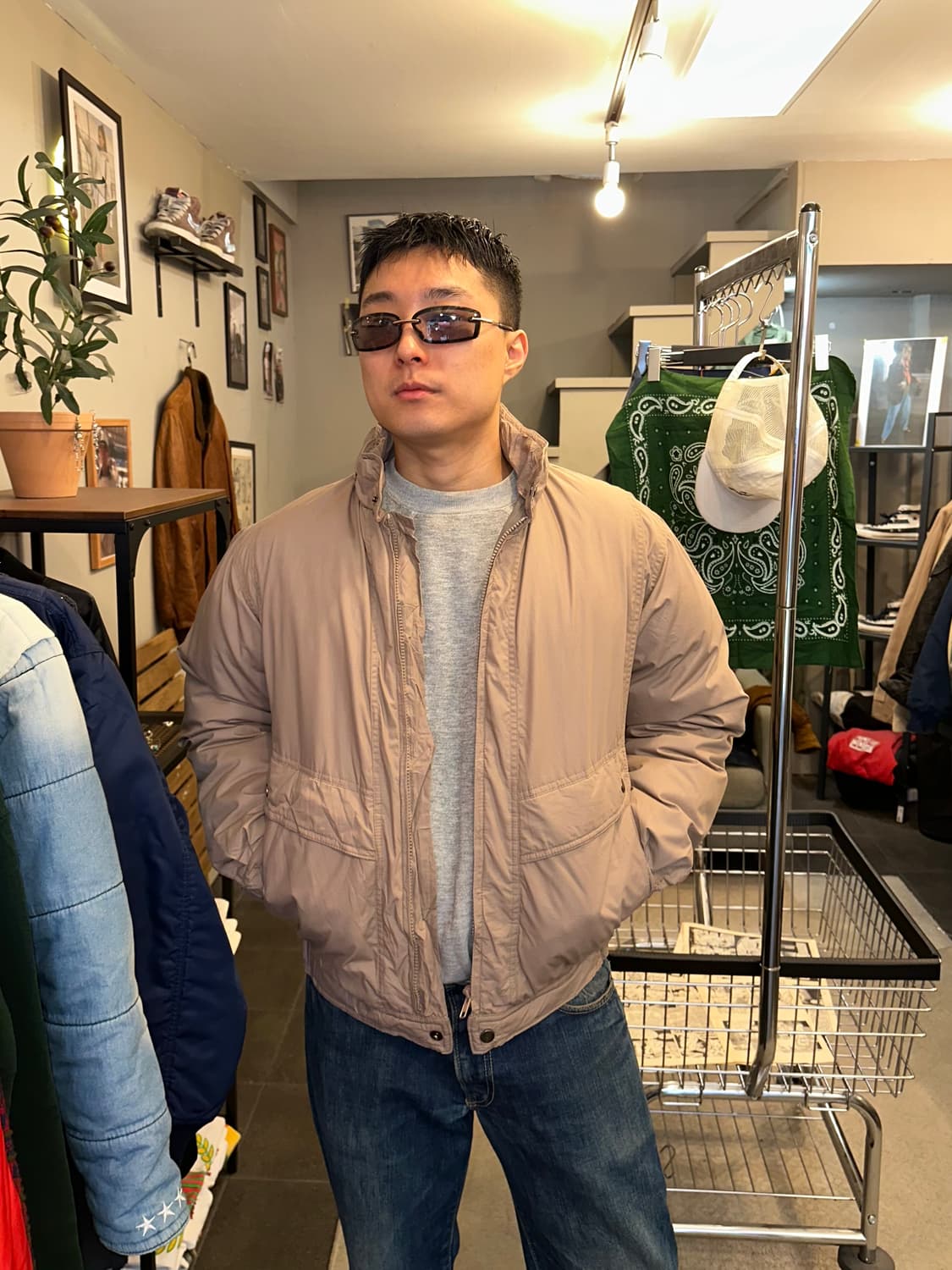 90’s American down padded bomber jacket 상품이미지1