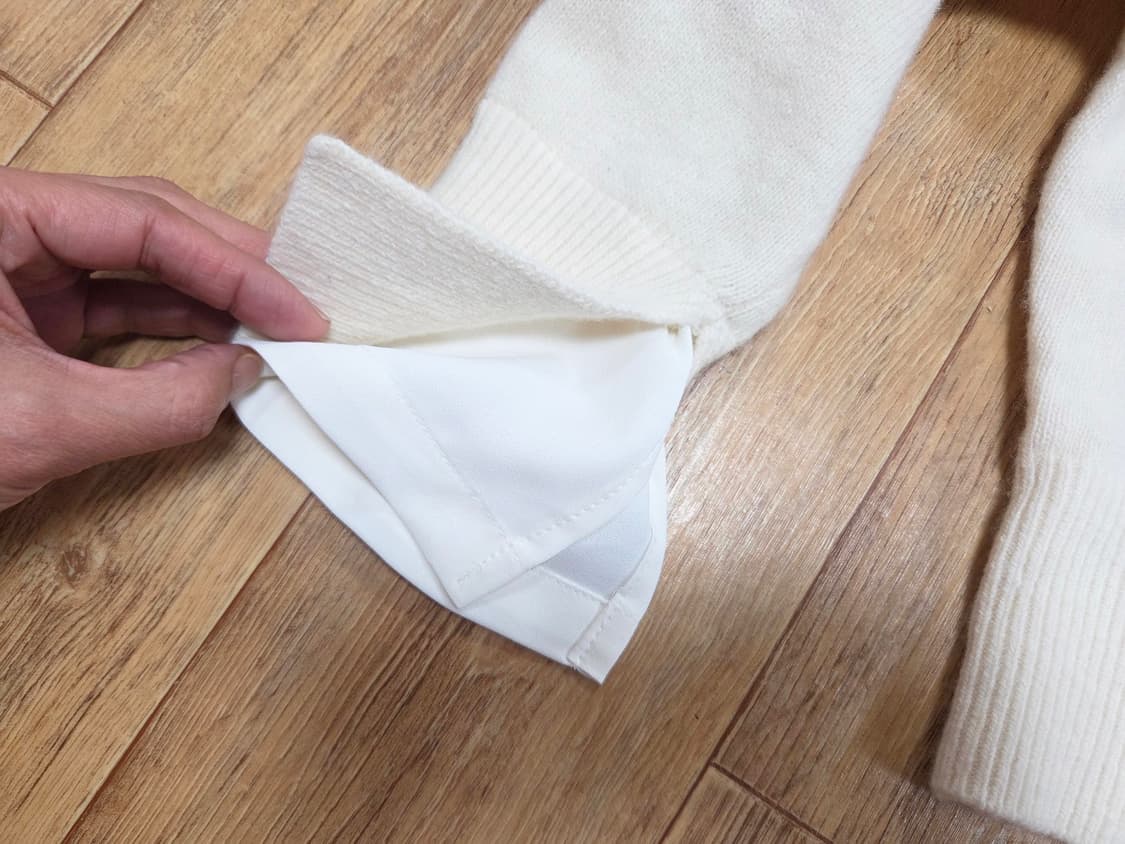 페이퍼문(PAPER MOON) 캐시울 셔츠소매 니트 프리사이즈 새상품 상품이미지5