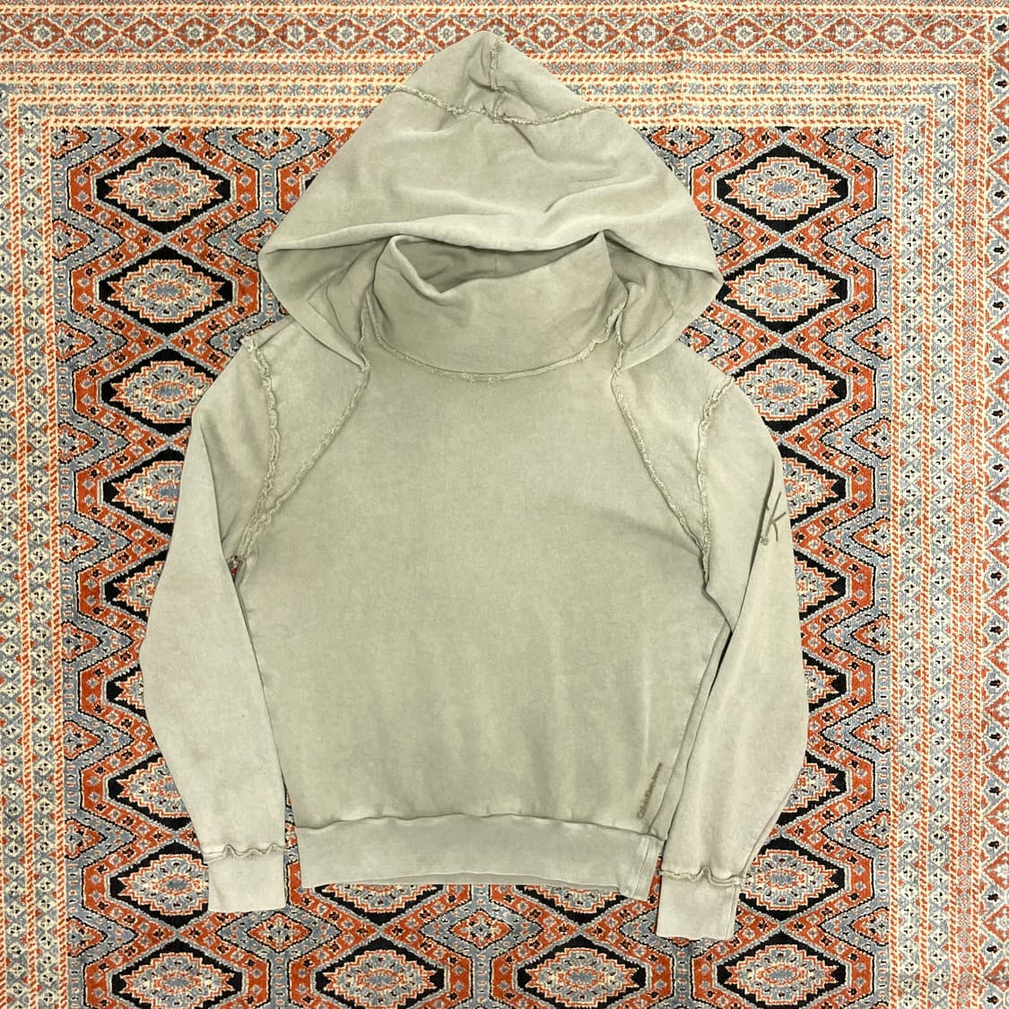 CK ONE 베이지 모크넥 후드티셔츠 남성XL  상품이미지1