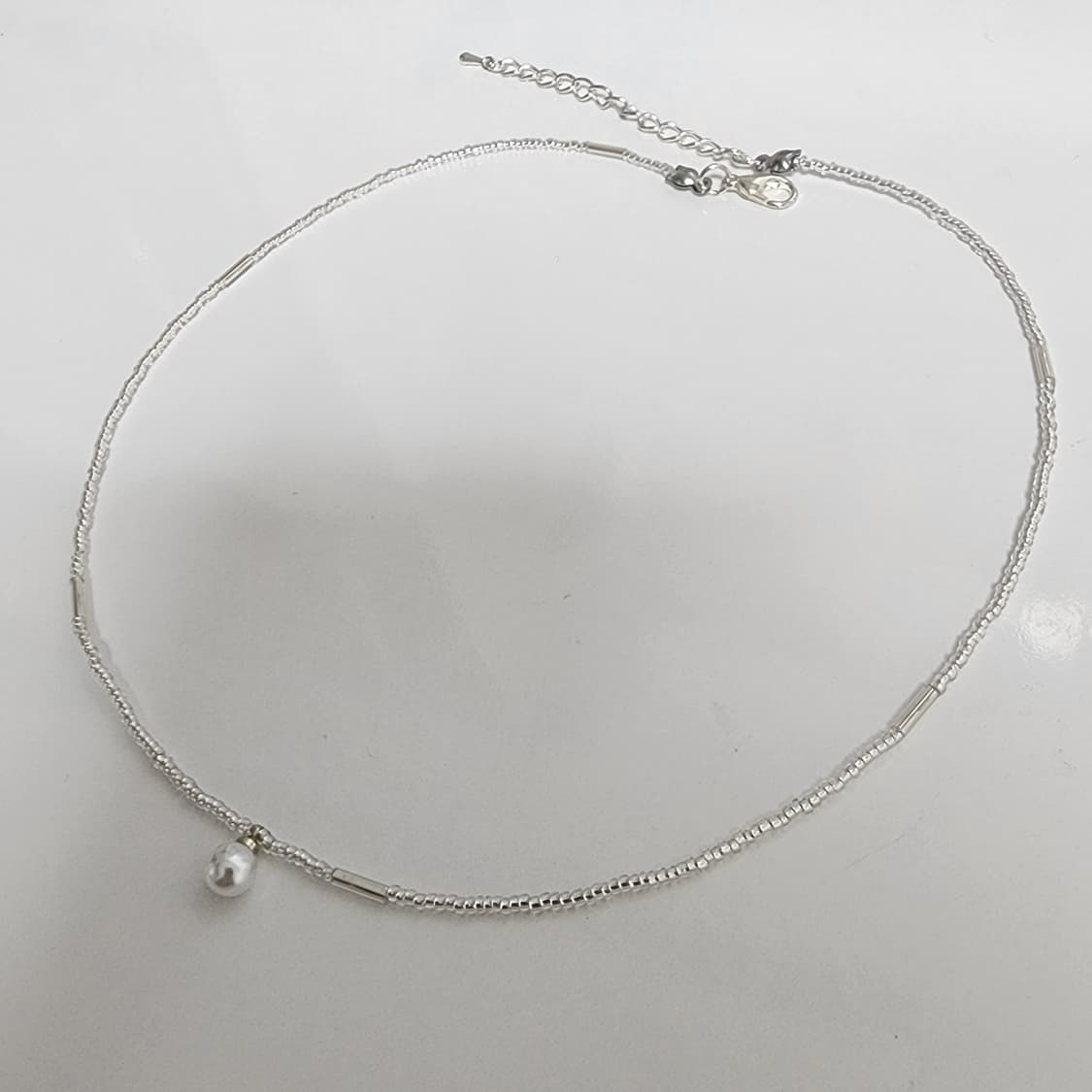 실버 비즈 진주 펜던트 목걸이 상품이미지2