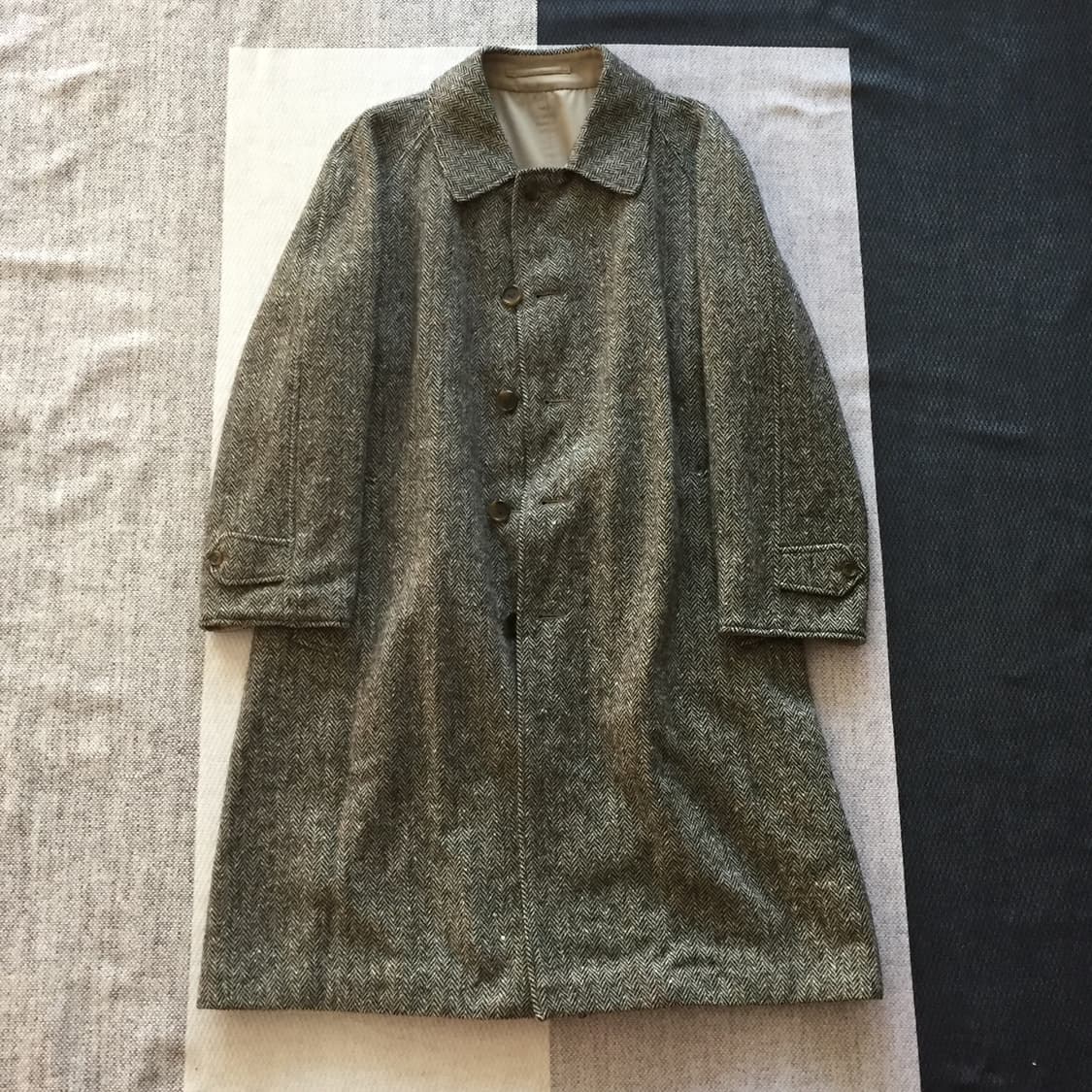 80s 버버리 리버시블 트위드 코트 상품이미지1
