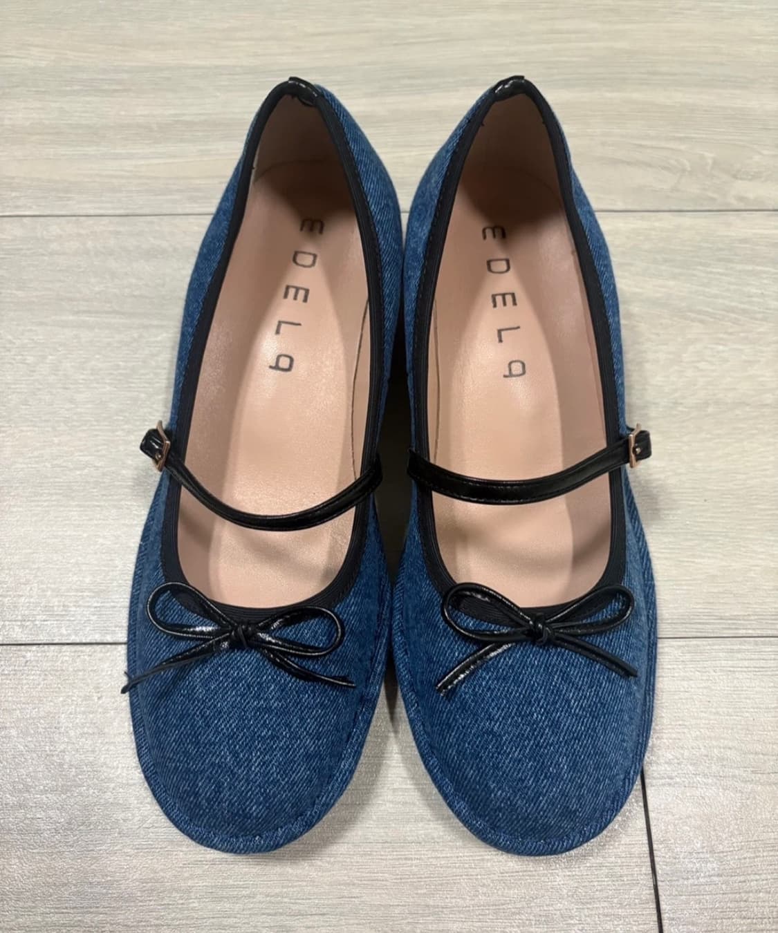 Ariel)데님 리본 메리제인 플랫슈즈 235사이즈 굽3.5cm 상품이미지9