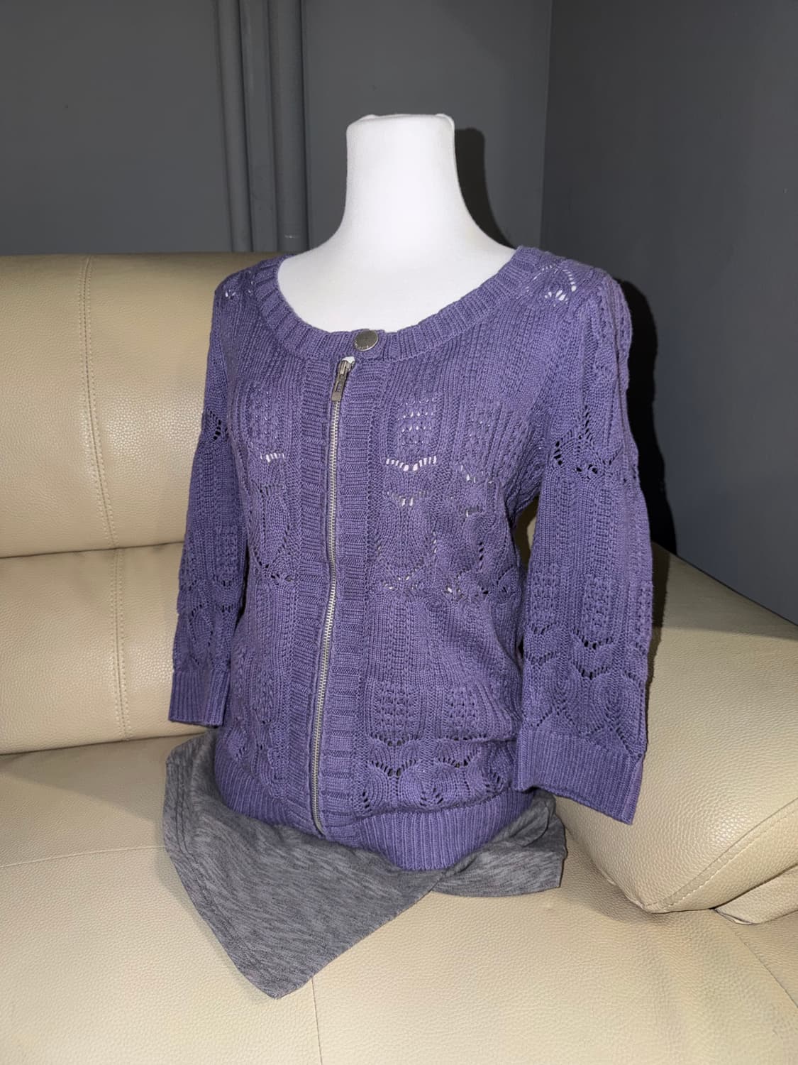 DKNY jeans punching knit zip-up 상품이미지1