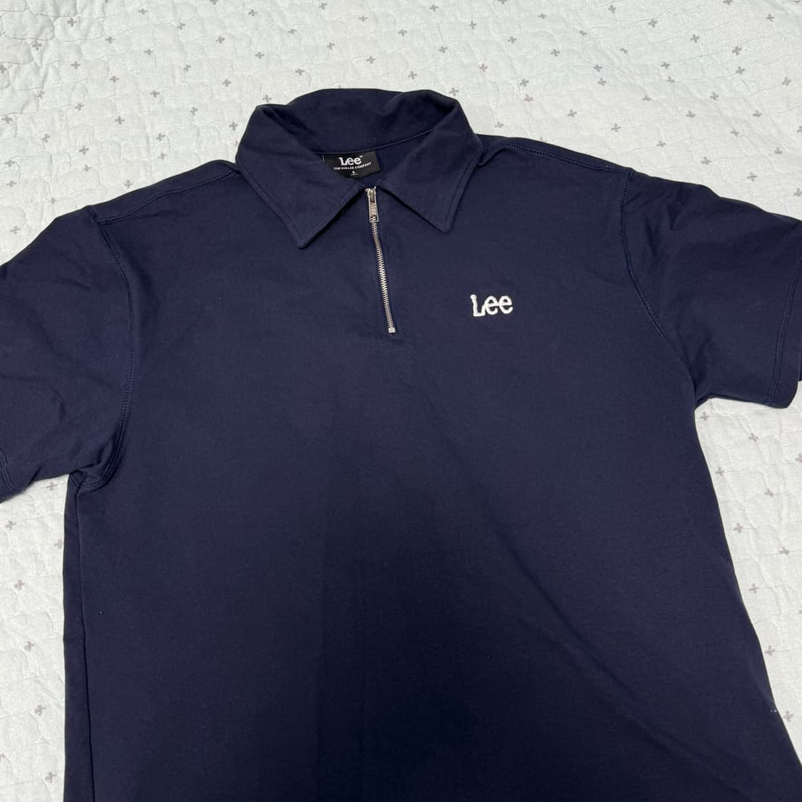리 Lee 하프집업 카라 반팔 네이비 새상품 상품이미지2