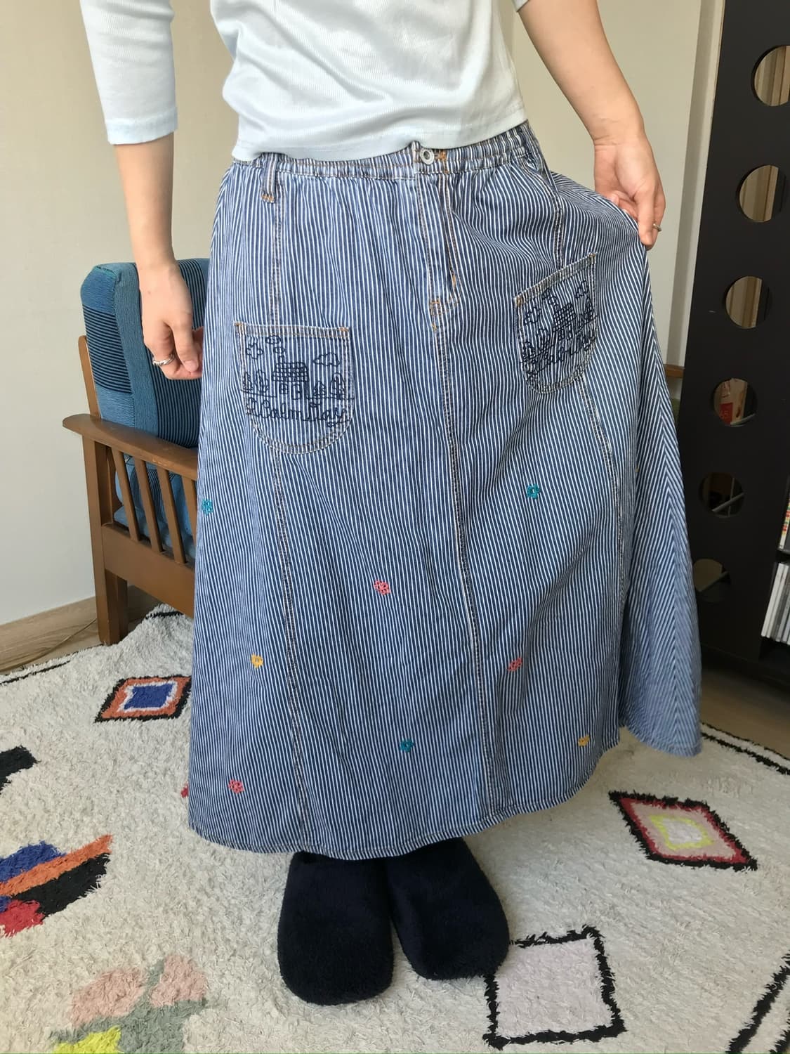 hickory needle work skirt 상품이미지3