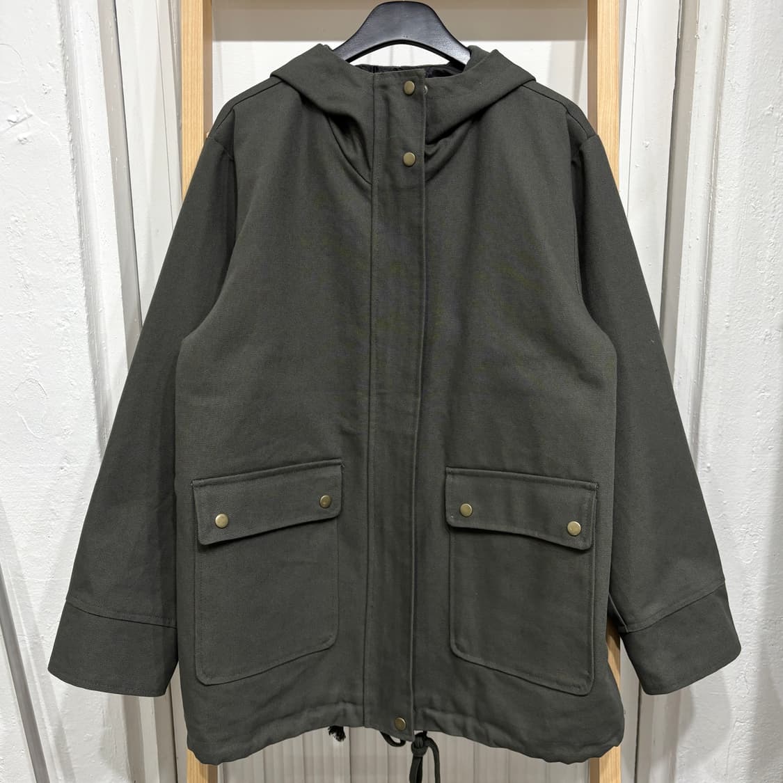 [새상품] 후드 야상 누빔점퍼 워크자켓 2컬러 상품이미지5