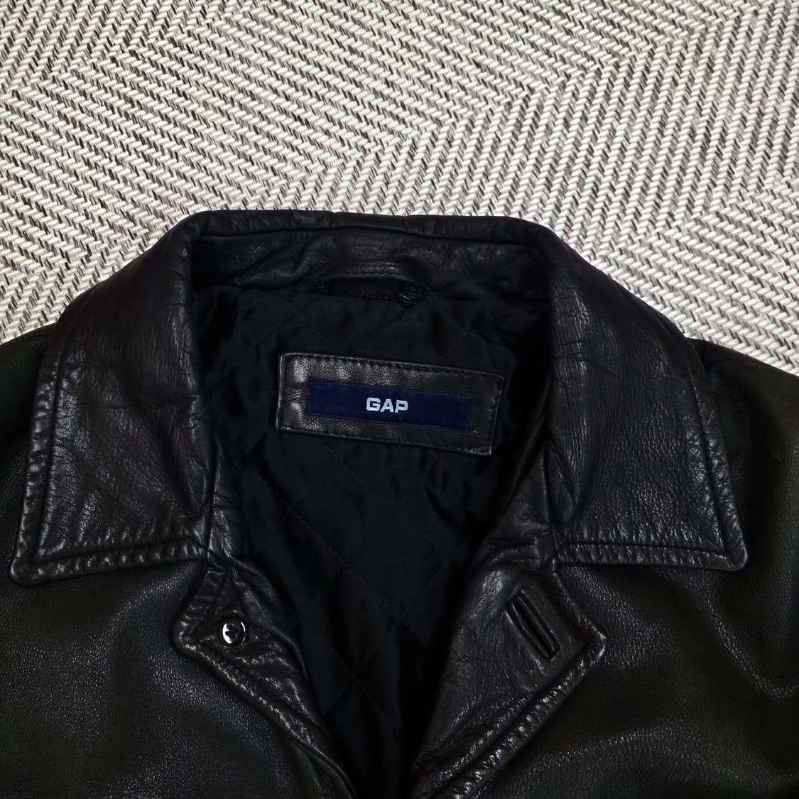 올드 갭 레더 빈티지 카 코트 블랙 M사이즈 상품이미지2